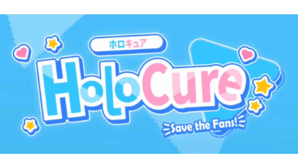 HoloCure Save the Fans logo, a free-to-play bullet heaven game with polished mechanics and a large character roster