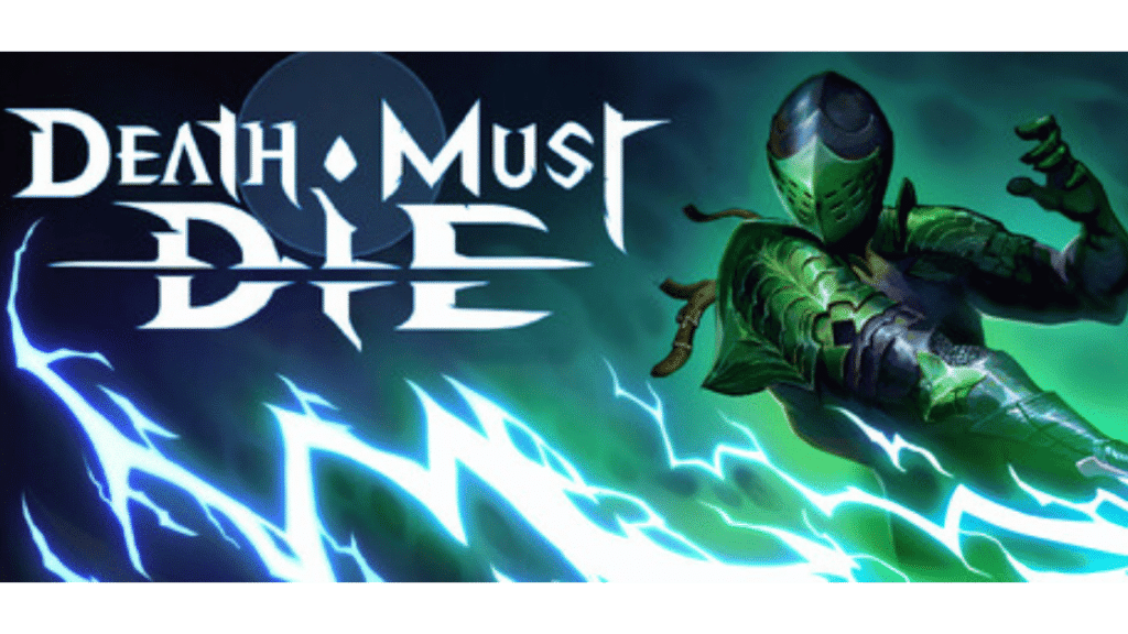 Death Must Die gameplay showing a character surrounded by a ring of fire and enemies, one of the best bullet hell games on Steam