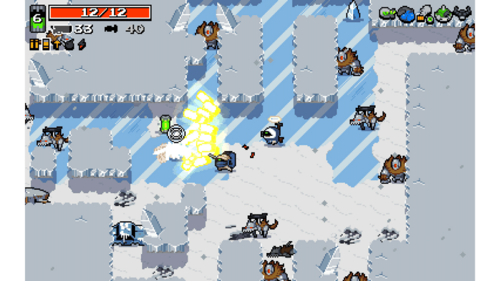 Nuclear Throne key art featuring the game's quirky mutant character roster, one of the best bullet hell games in the roguelite genre