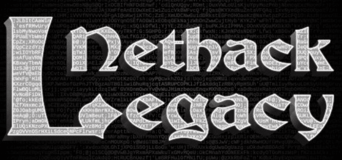 Nethack Legacy logo - free classic traditional roguelike and honorable mention in best roguelike games list with 124 Reddit votes