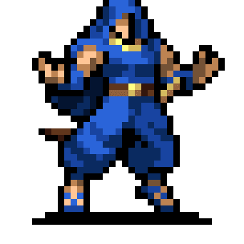 Atlantis Shrine Wizard character sprite in Vampire Survivors