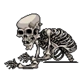 Goshadokuro giant skeleton sprite that Mortaccio transforms into at Level 80