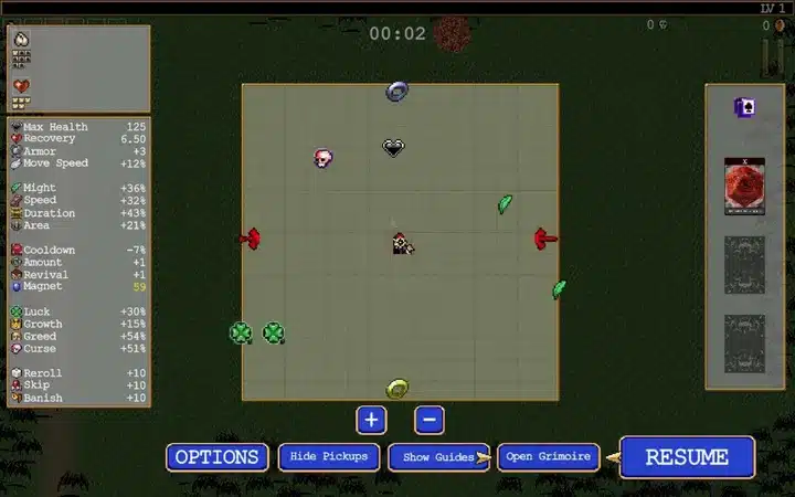 Milky Way Map in use showing the pause menu map with Show Guides arrows pointing to items