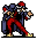 The Merchant NPC sprite from Vampire Survivors