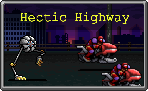 Hectic Highway stage icon, the scrolling jetbike DLC stage in Vampire Survivors