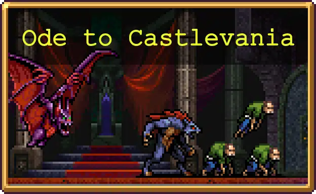 Ode to Castlevania stage icon, the castle DLC stage in Vampire Survivors