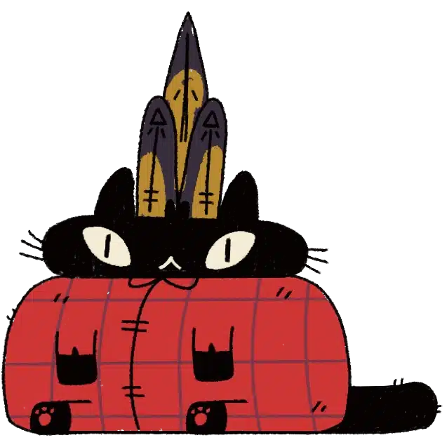Forneus, the black cat shopkeeper and mother of Aym and Baal