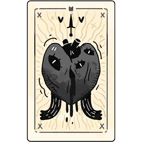 The Diseased Heart Tarot card in Cult of the Lamb